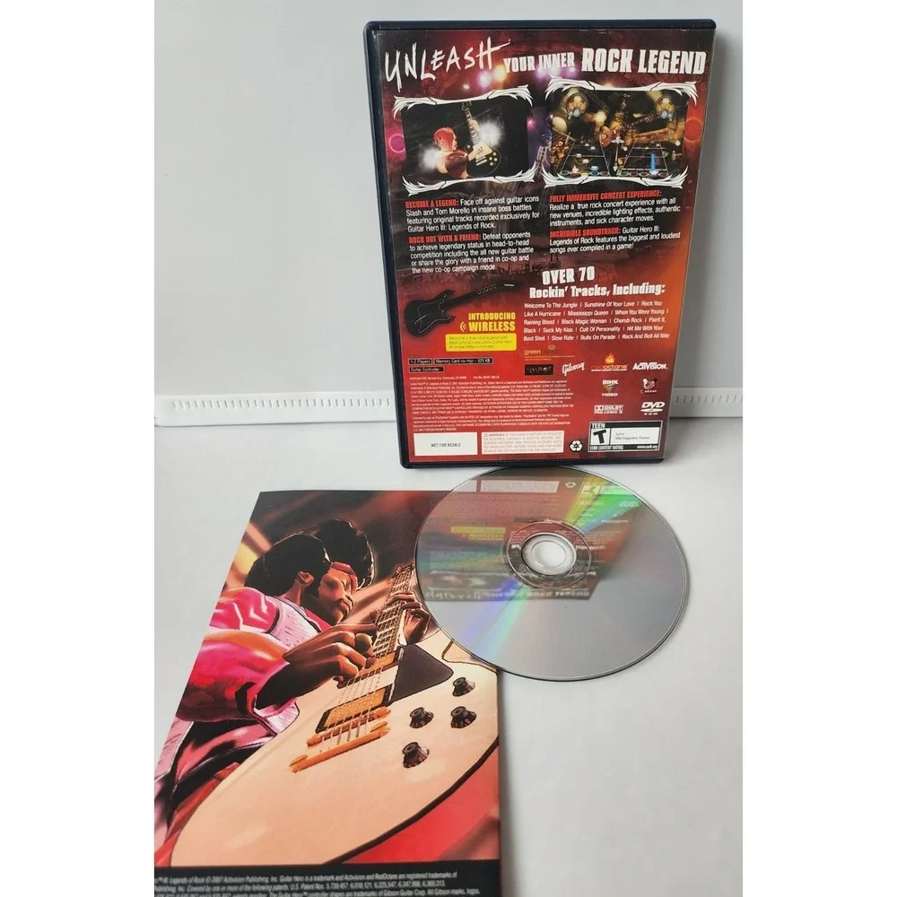 Guitar Hero 3 III: Legends of Rock (PlayStation 2, 2007) PS2 w/ Manual Tested - Picture 2 of 3